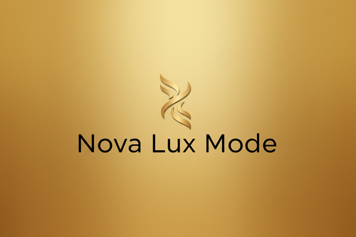 Logo Nova Lux Mode con fondo dorado